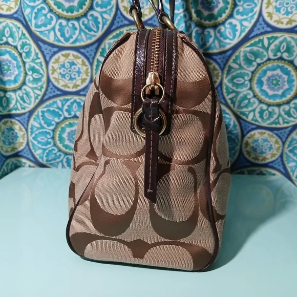 Coach Brown and Tan Shoulder Bag